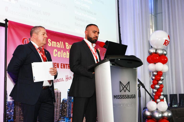 Presentation underway during a conference in Toronto